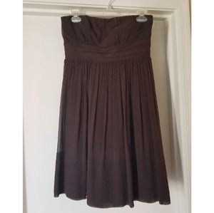 J Crew Brown Strapless Bridemaids Dress